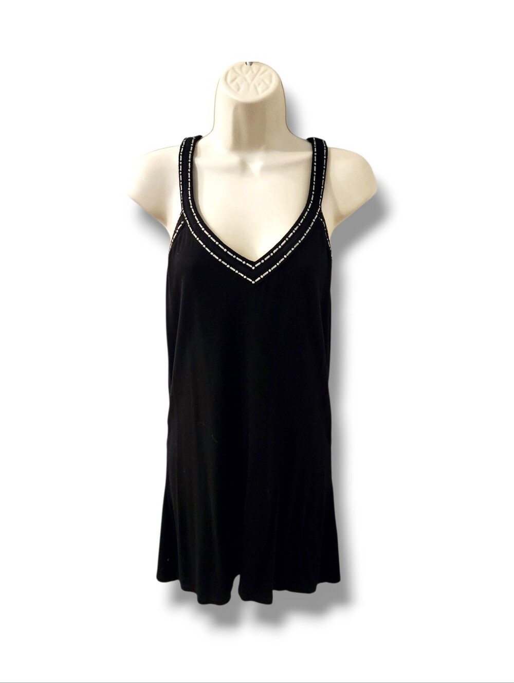 White House Black Market Longline Knit Racerback Cutout Top | Large